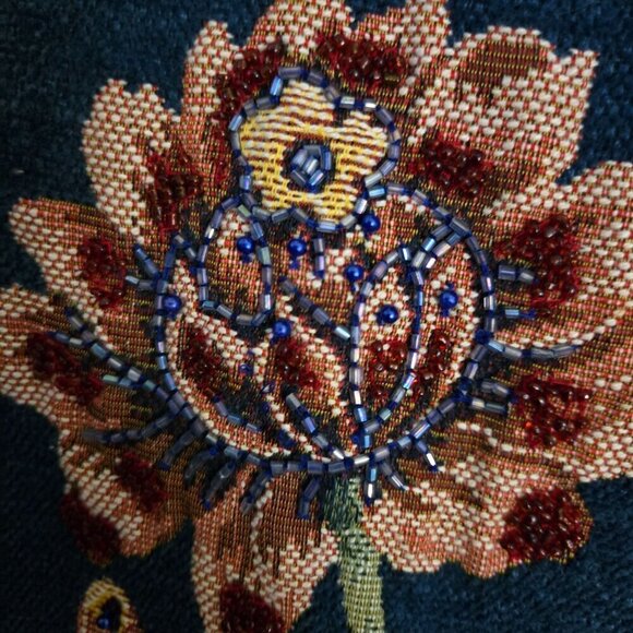 Stunning Vintage Tapestry Beaded Sequined Jacket Size S - Picture 5 of 8